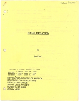 Tupac Shakur "Gang Related" Movie Script Hand Written Working Lyrics (JSA)
